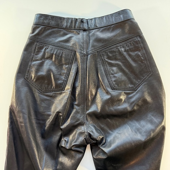 Berman's Vintage Leather Pants 12" Rise Black Size 7 - Picture 6 of 13